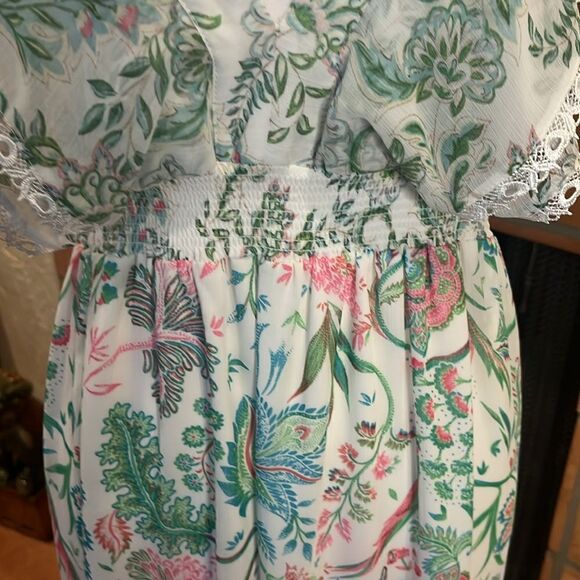 House Of Harlow 1960 x Revolve Tiered Ruffle Paisley Maxi Dress, size LARGE - Picture 3 of 14